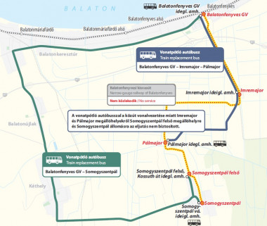 Balatonfenyvesi kisvasút - pótlóbuszok