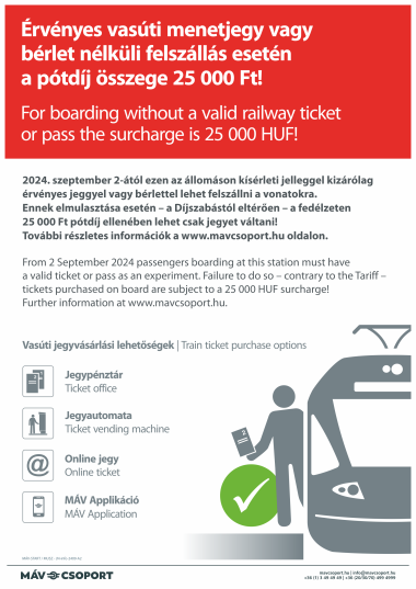 Kötelező jegyelővételi zóna - plakát, MÁV SZESZA