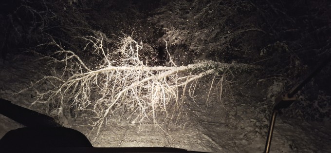 Fakifőlés 2025.11.22-én este Barcs és Középrigóc között