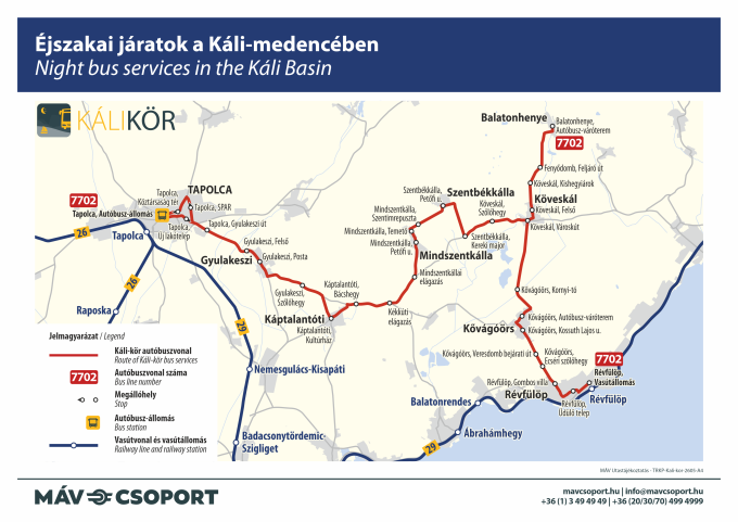 Éjszakai járatok a Káli-medencében 