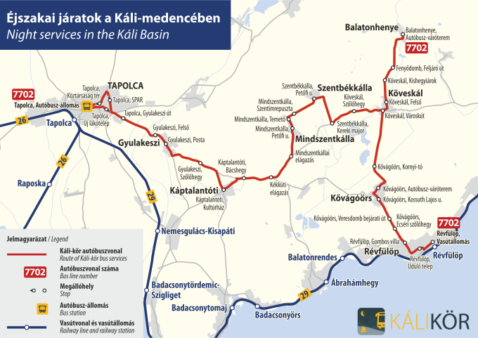 Éjszakai járatok a Káli-medencében 