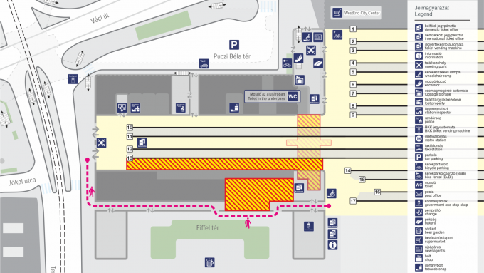 Nyugati pályaudvar- térkép - 2023.09.16-án érvényes