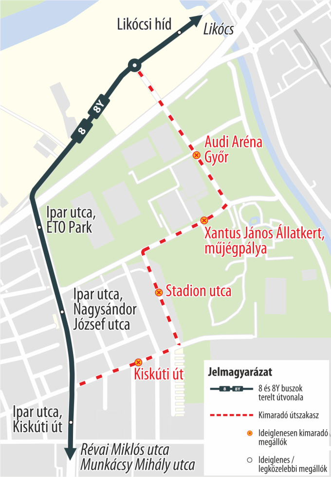 Győr – február 8-án terelés rendezvény miatt