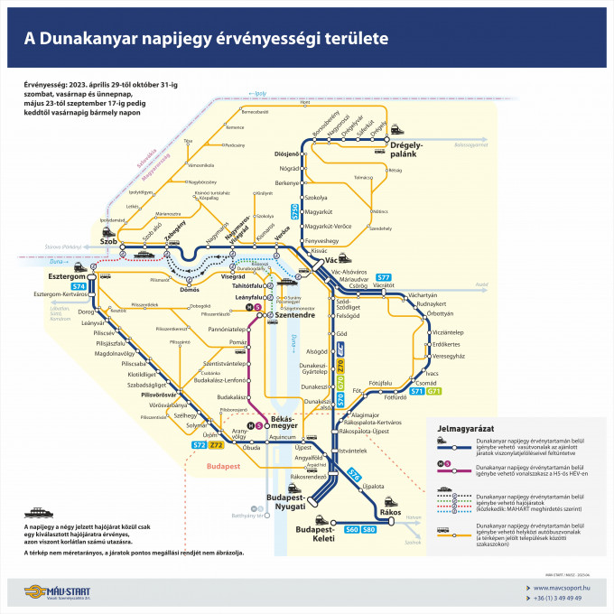 Térkép - Dunakanyar napijegy