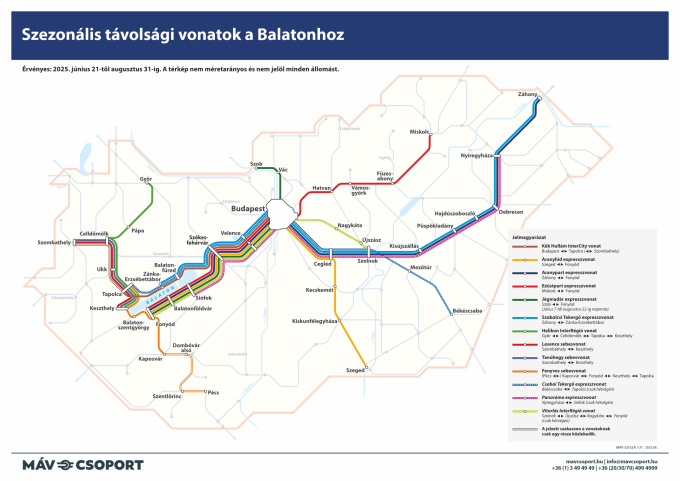 Szezonális távolsági vonatok a Balatonhoz