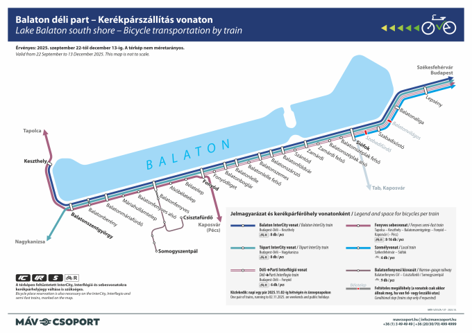 Déli part kerékpáros vasúti térképe Déli part kerékpáros vasúti térképe