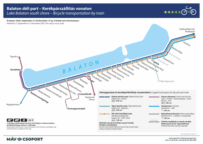 Déli part kerékpáros vasúti térképe Déli part kerékpáros vasúti térképe