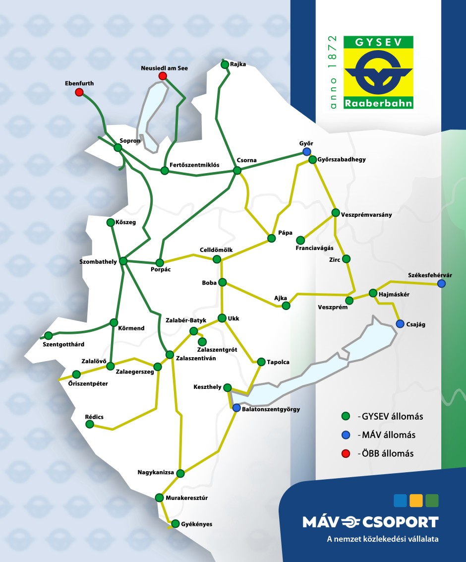 Térkép a GYSEV hálózatának bővítéséről