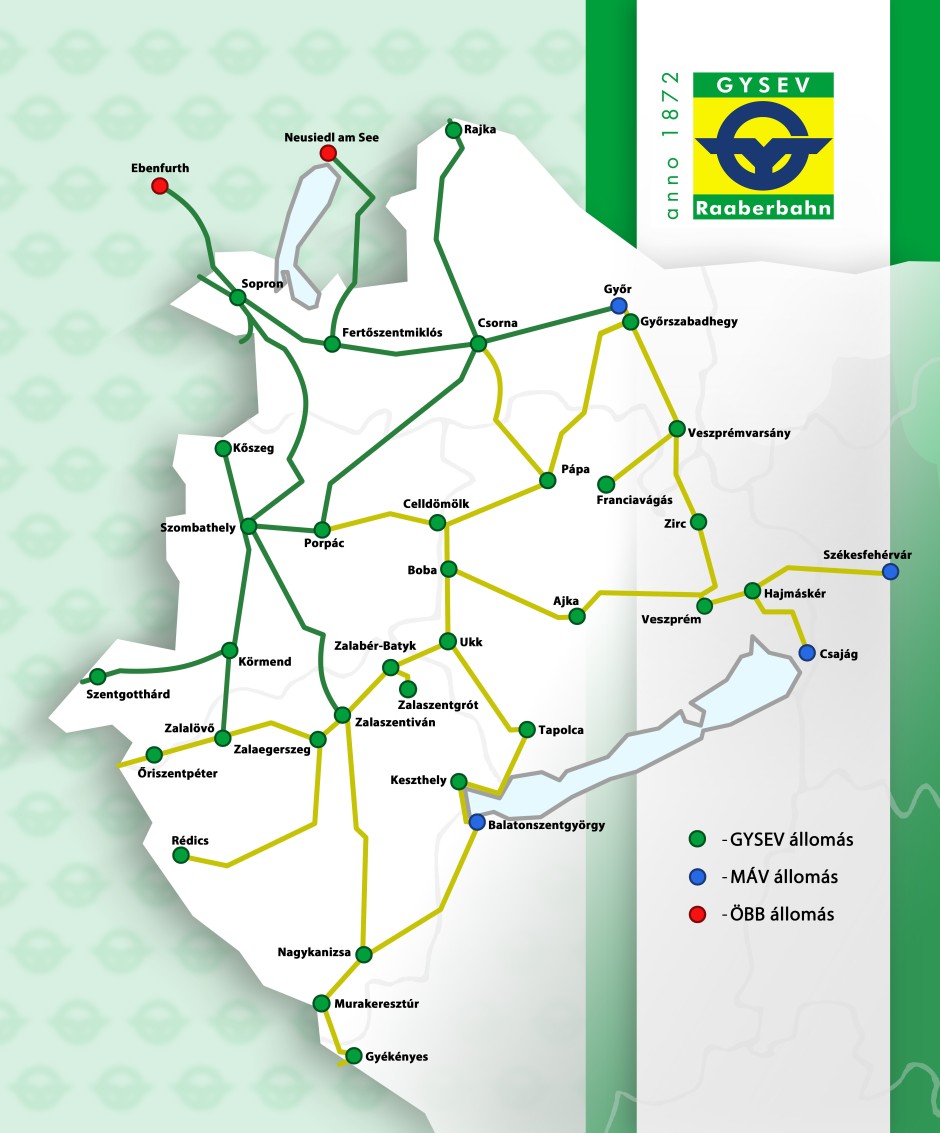 Térkép a GYSEV hálózatának bővítéséről