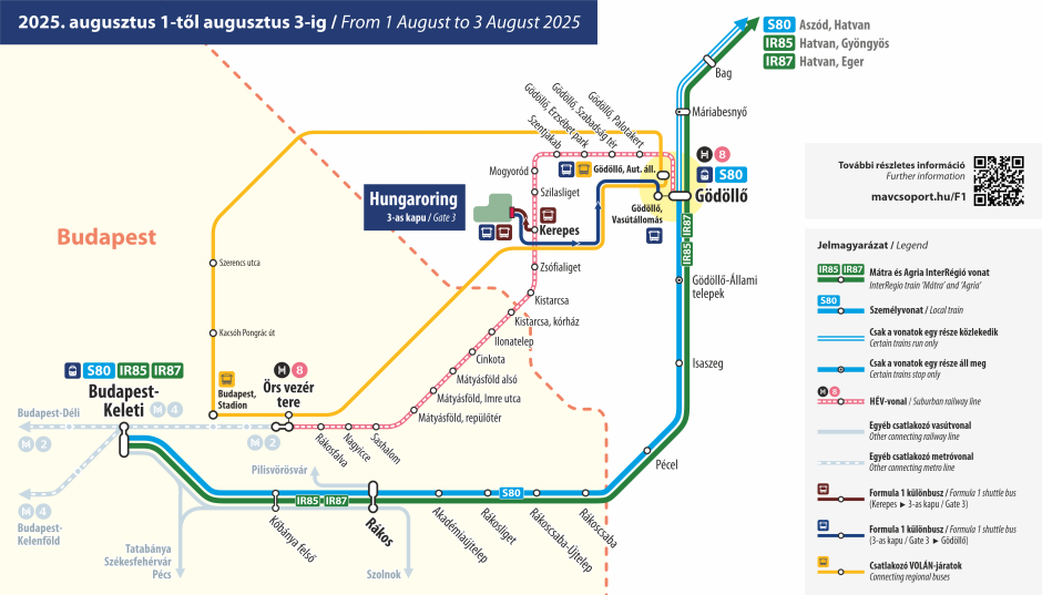 Eljutási lehetőségek közösségi közlekedéssel a Formula 1 Magyar Nagydíjra / Public transport options to the Formula 1 Hungarian Grand Prix