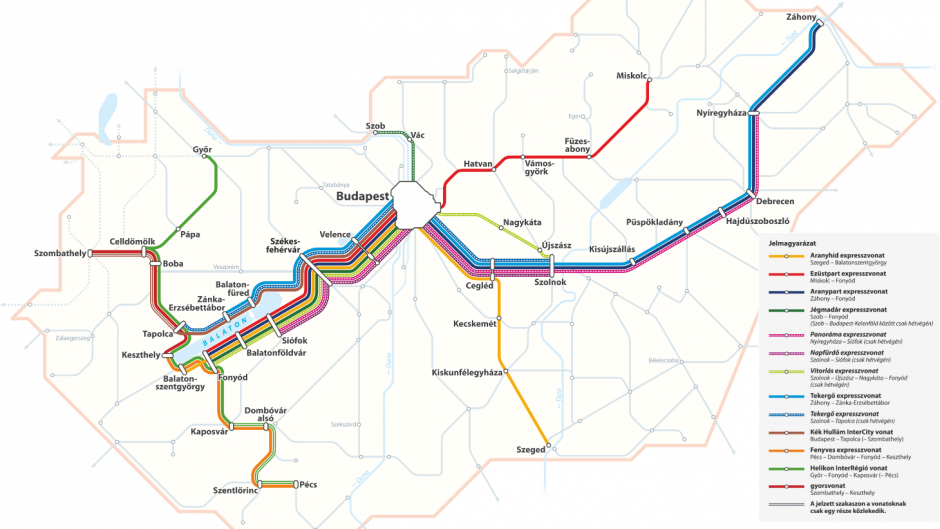 Nyári vonatok a Balatonhoz - térkép