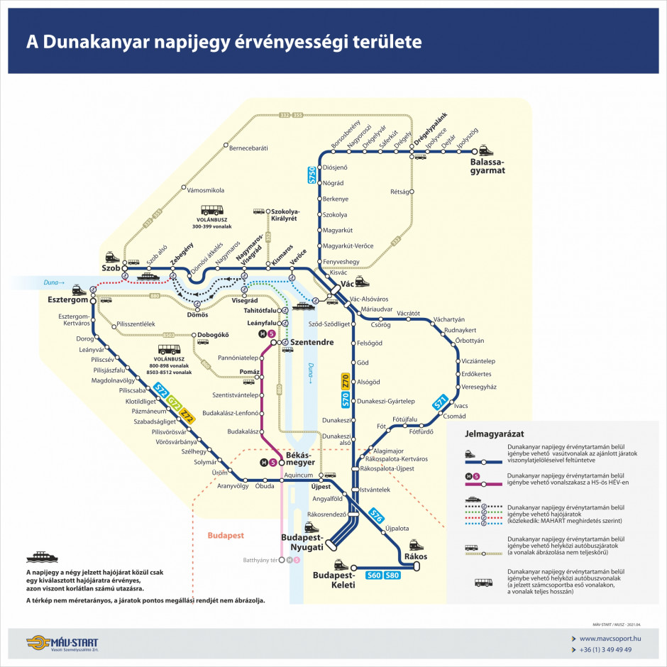 Dunakanyar napijegy_térkép Dunakanyar napijegy_térkép