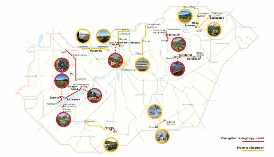 Legszebb vasútvonalak térkép
