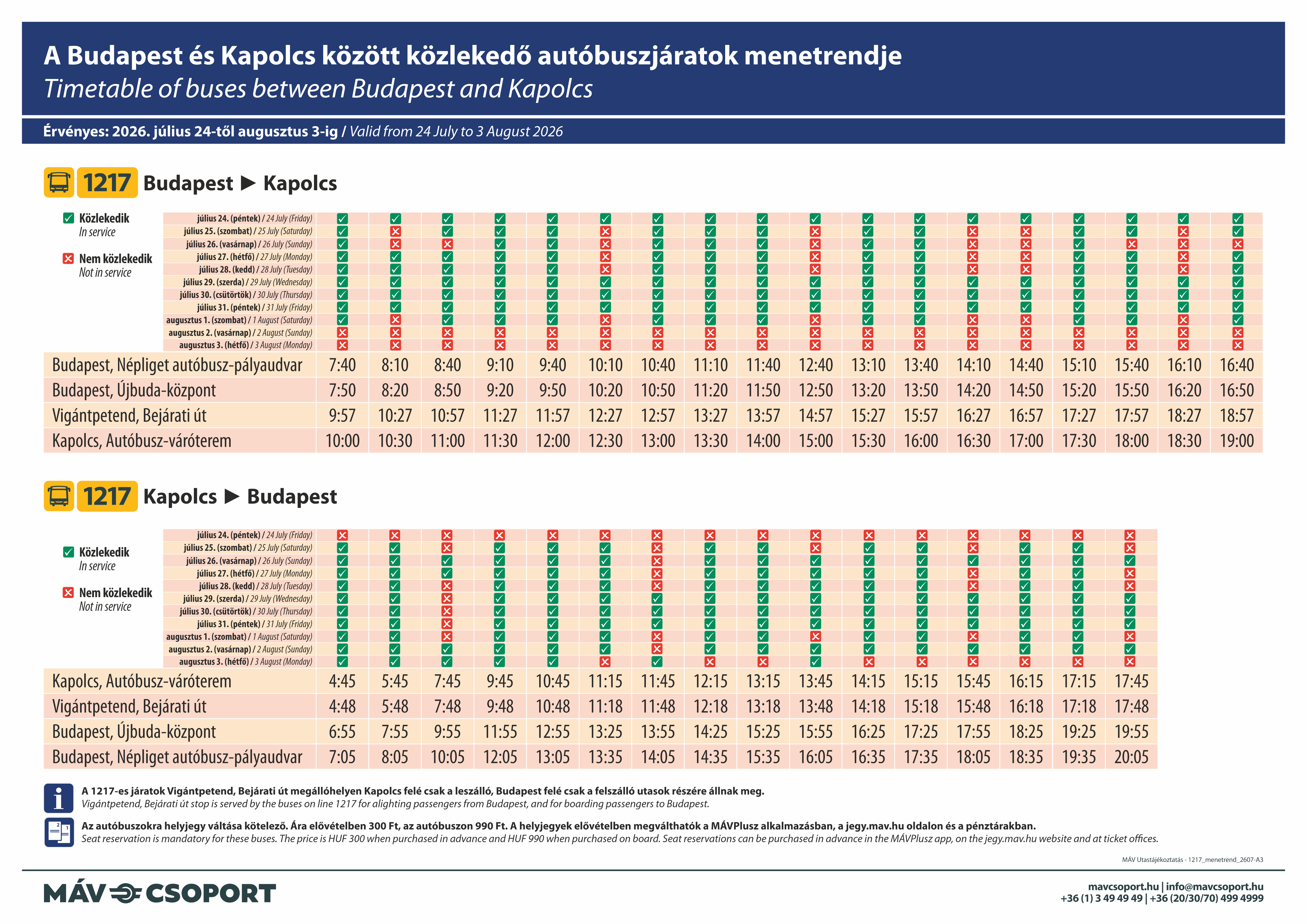 Közvetlen autóbuszjáratok Budapestről