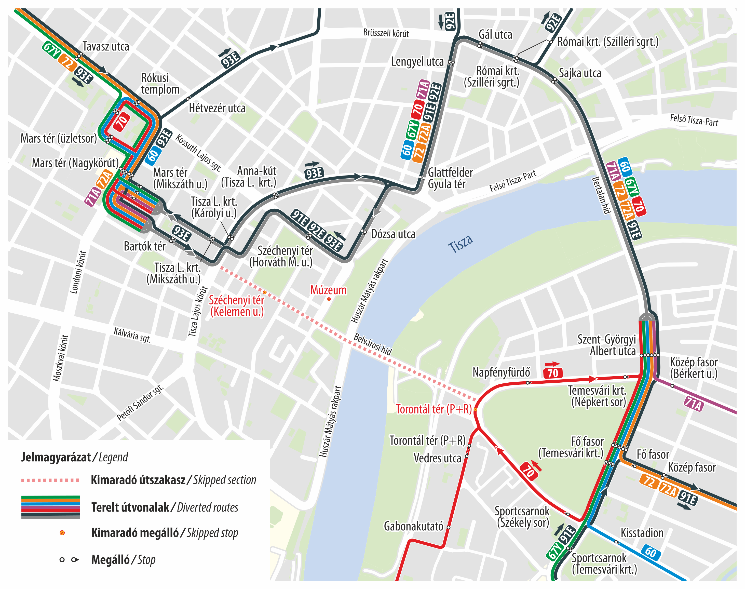 Szegeden rendezvény miatt lezárják a Belvárosi hidat, ezért a buszok módosított menetrend szerint és terelve, a Bertalan hídon át közlekednek május 30-án és 31-én Szegeden rendezvény miatt lezárják a Belvárosi hidat, ezért a buszok módosított menetrend szerint és terelve, a Bertalan hídon át közlekednek május 30-án és 31-én