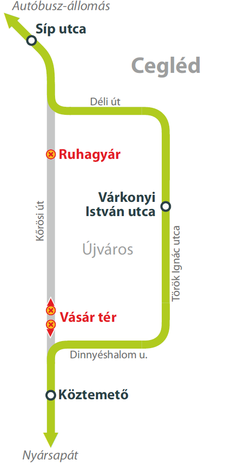 Május 31-én ideiglenes forgalmi változás Cegléden