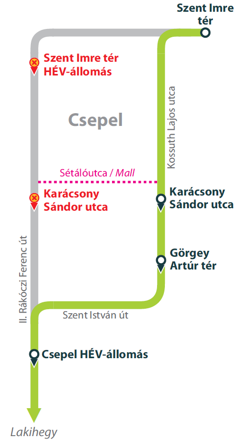 Forgalmi változás Csepelen december 30-án