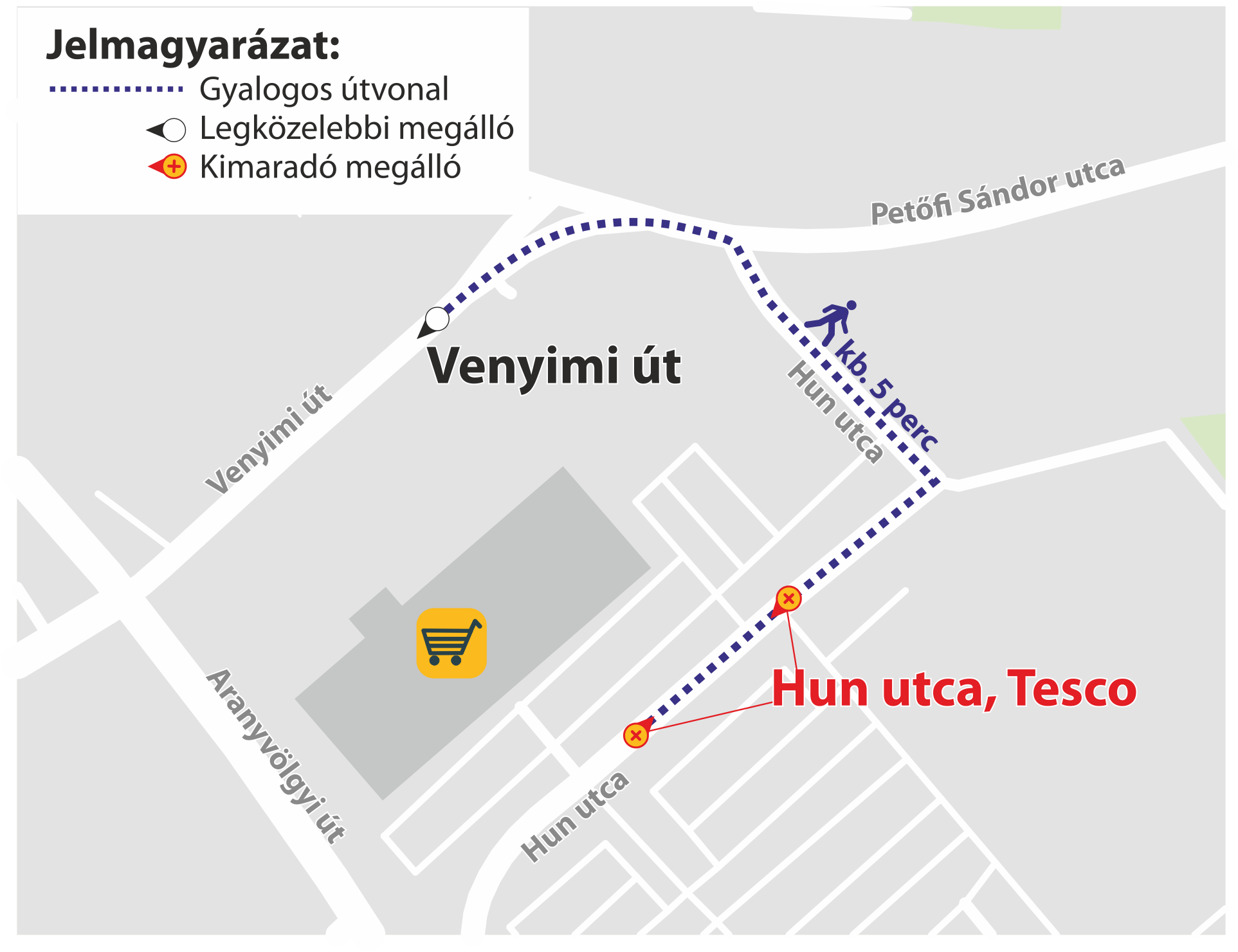 Térkép a megállókról.