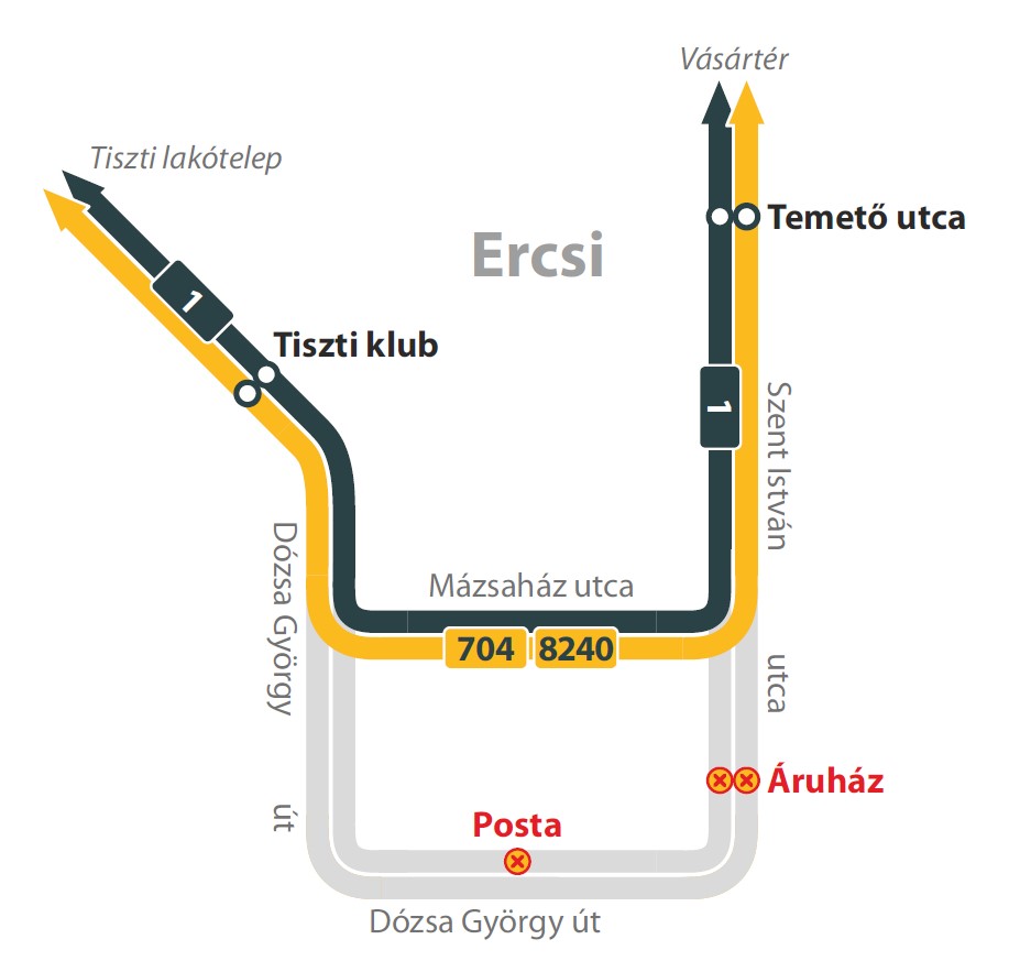 Forgalmi változás Ercsiben augusztus 30-ától
