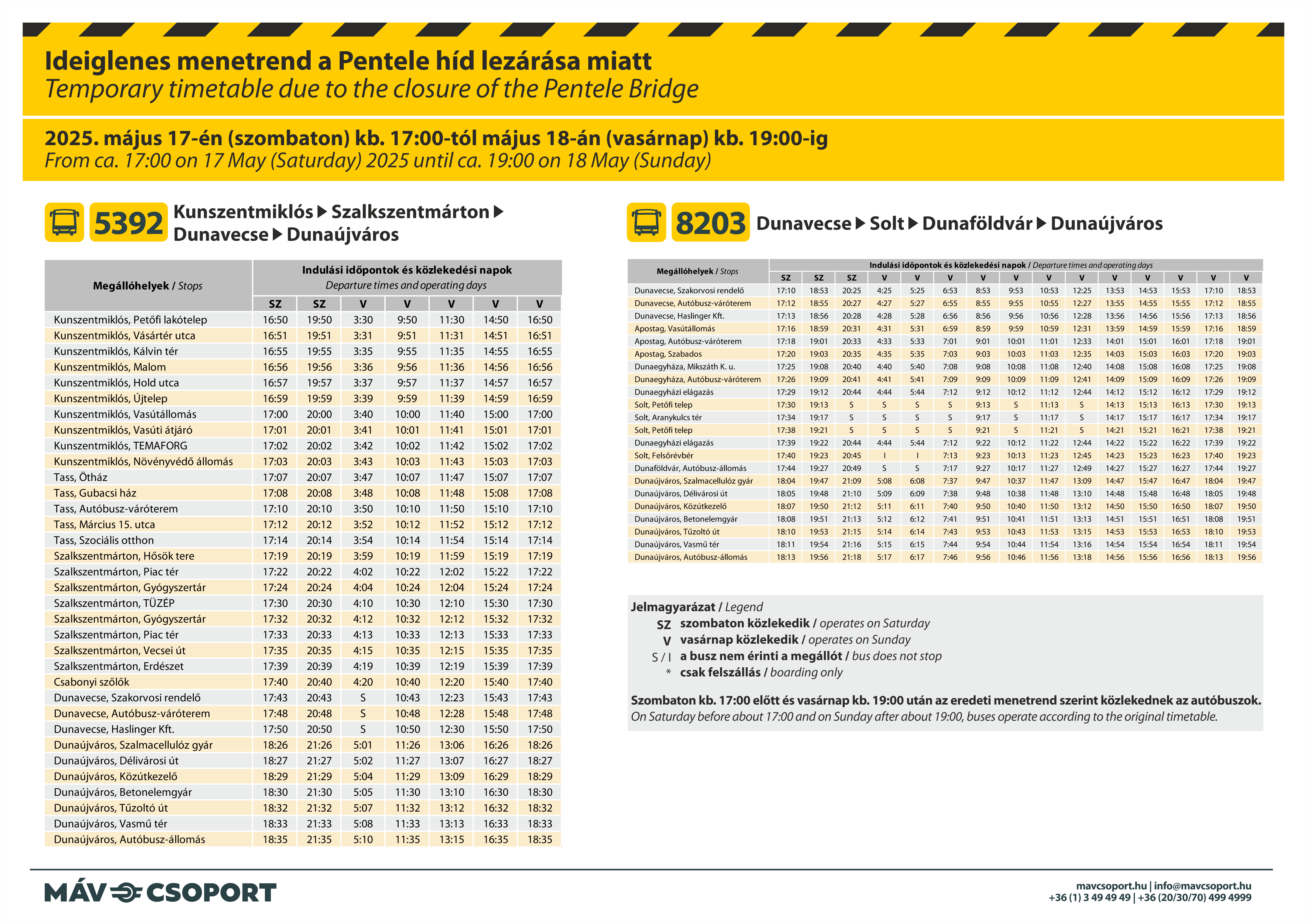 menetrend_5392_es_8203_Dunaújváros felé_