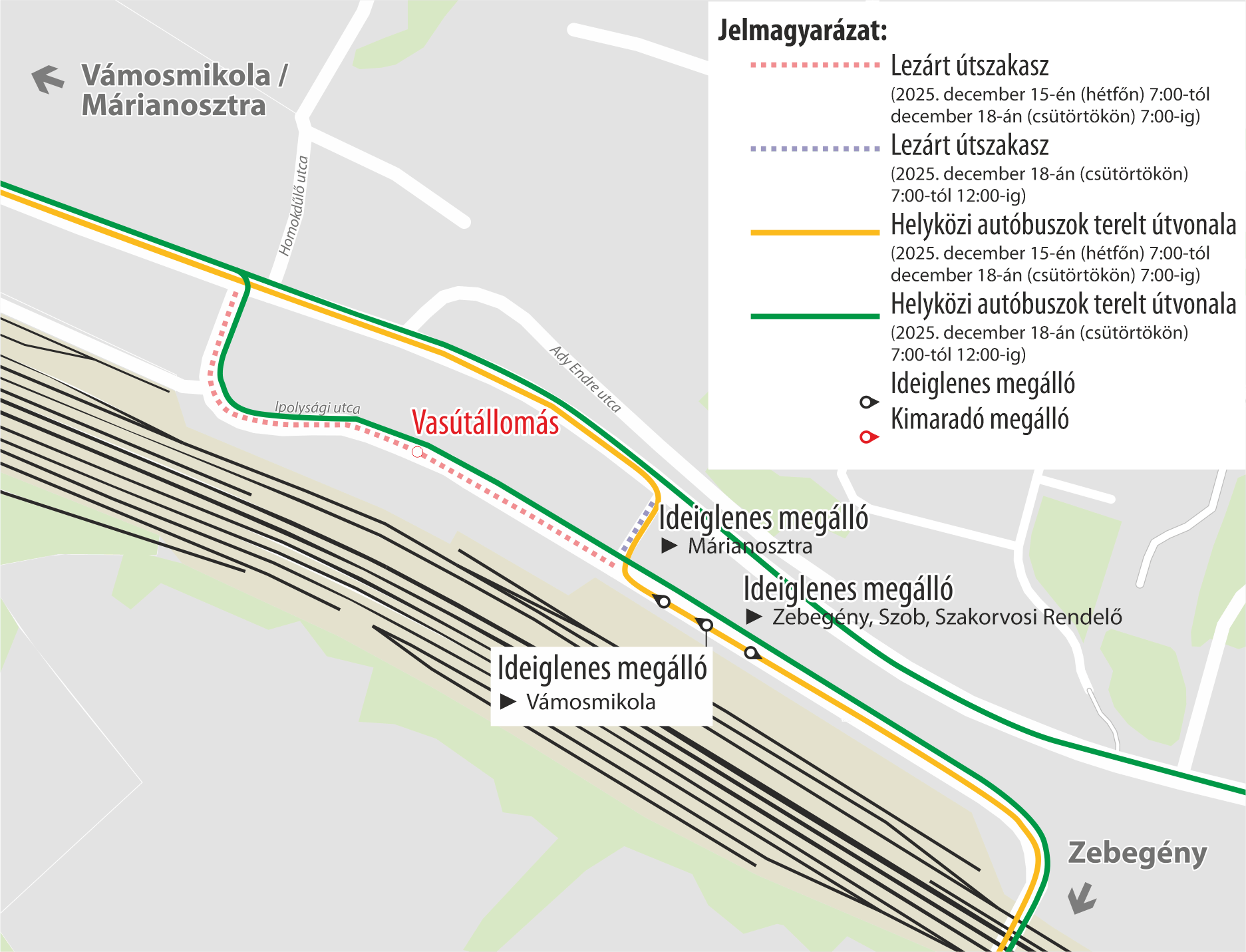 Szobon december 15. és 18. között terelt útvonalon közlekednek az autóbuszok Szobon december 15. és 18. között terelt útvonalon közlekednek az autóbuszok