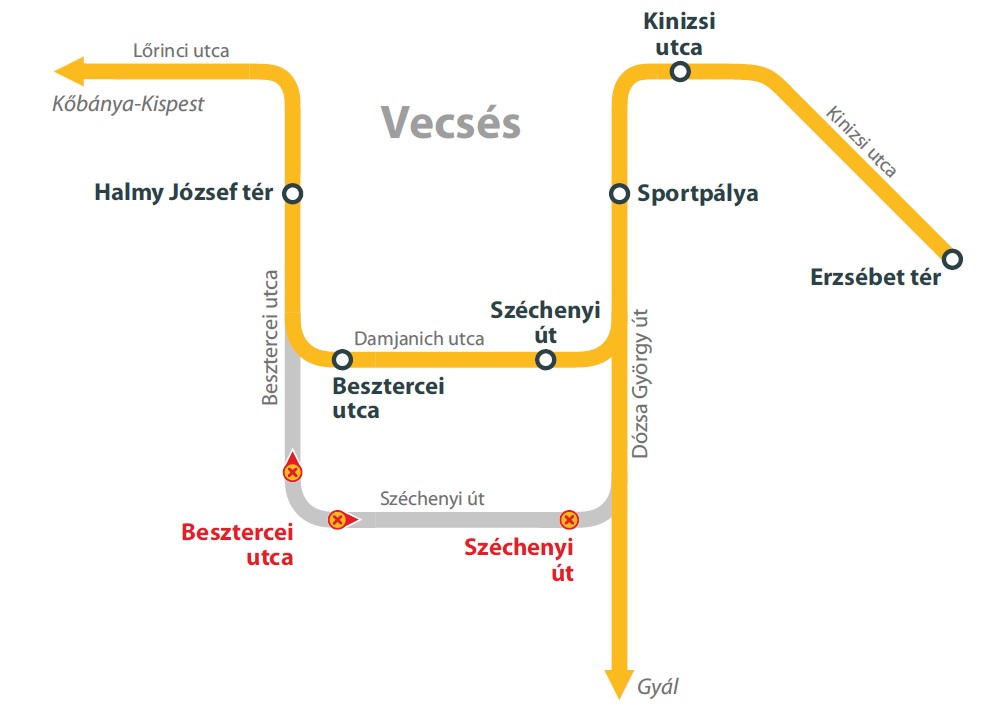 Augusztus 12-étől Vecsésen terelés munkálatok miatt
