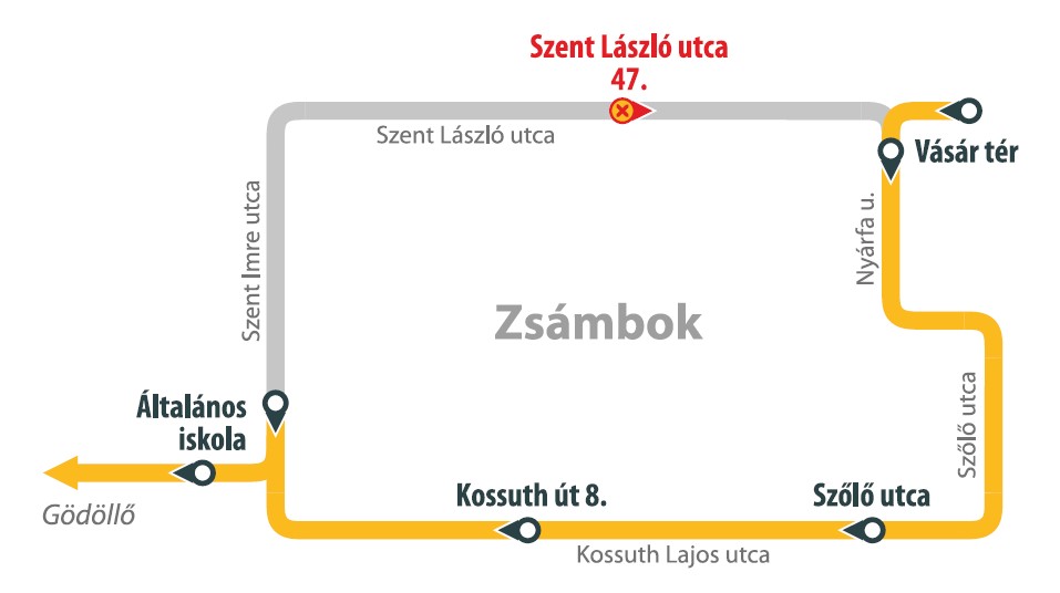 Szeptember 20-án forgalmi változás Zsámbokon